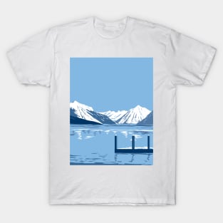 Lake McDonald in Winter in Glacier National Park Montana USA WPA Art Poster T-Shirt